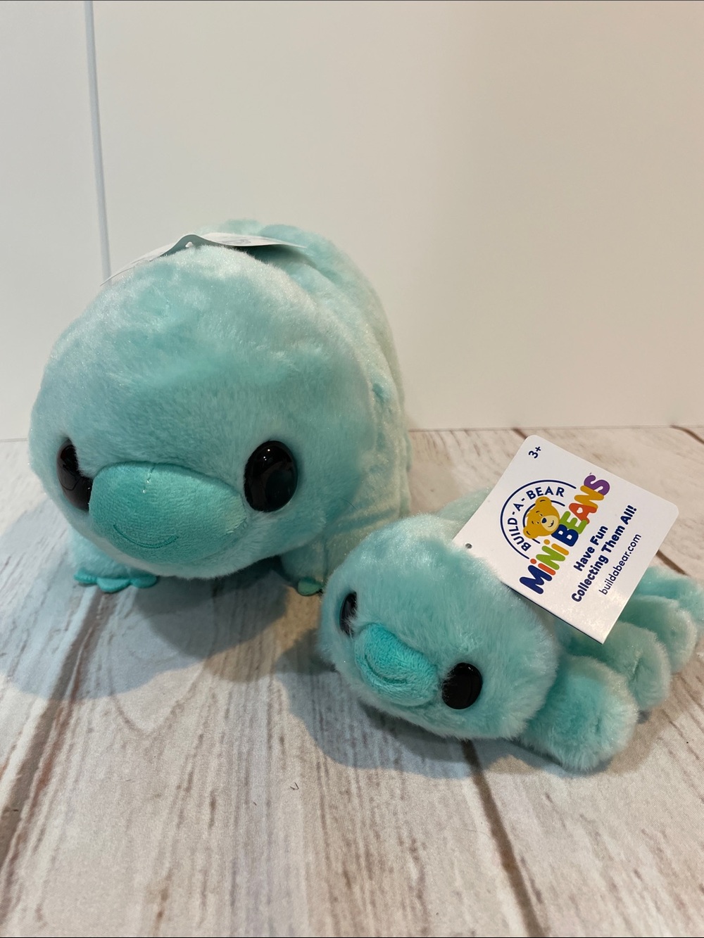 NWT Build-A-Bear Mint Water Bear and MB Mini Mint Tardigrad BAB - Set of 2 RARE